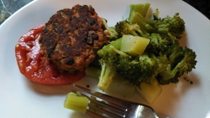 Salmon and Black Bean Burgers, completed!